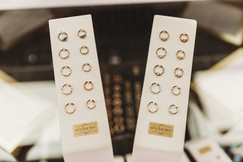 Titanium and gold hoops